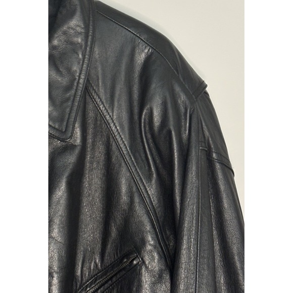 Vintage Avalanche Leather Men's Jacket X-Large Tall Lined Zipper Biker - Picture 5 of 15